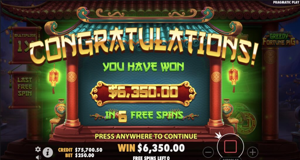 Greedy Fortune Pig huge slot win