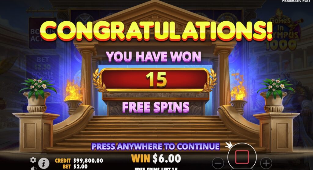 Games in Olympus 1000 slot bonus rounds