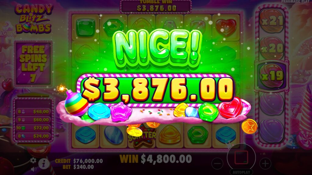 Candy Blitz Bombs slot features and paylines