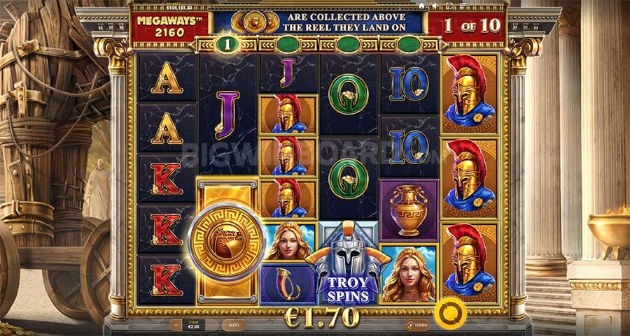 Gods of Troy Megaways gameply.