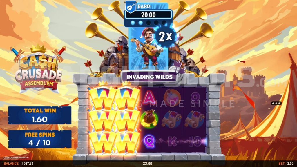 Cash Crusade Assembl'Em slot bonus buy gameplay