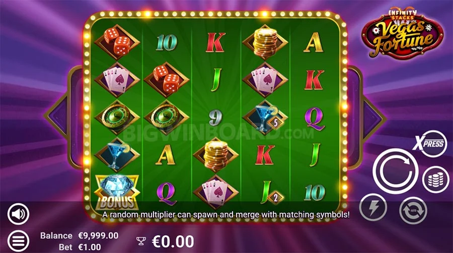 Vegas Fortune gameplay.