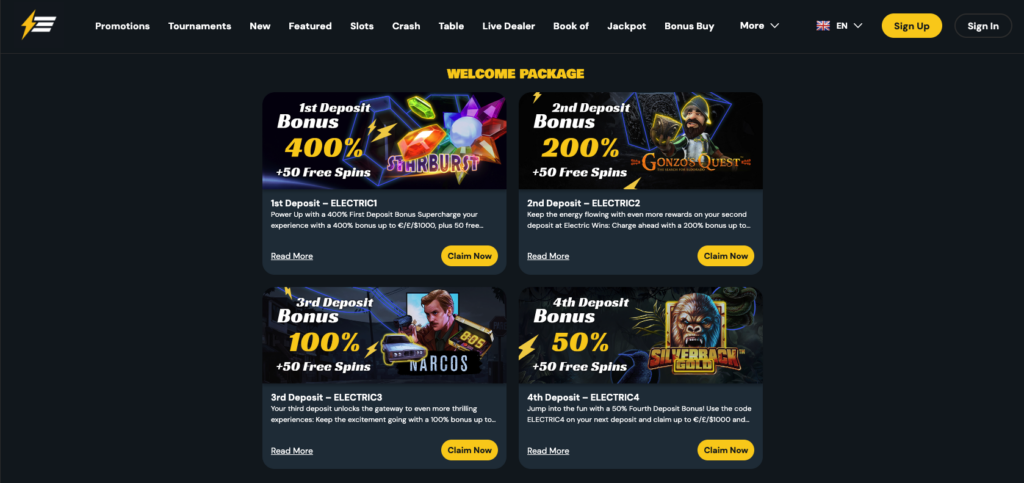 Electric Wins promotions. 