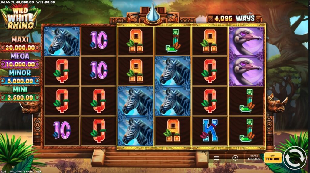 Wild White Rhino slot gameplay