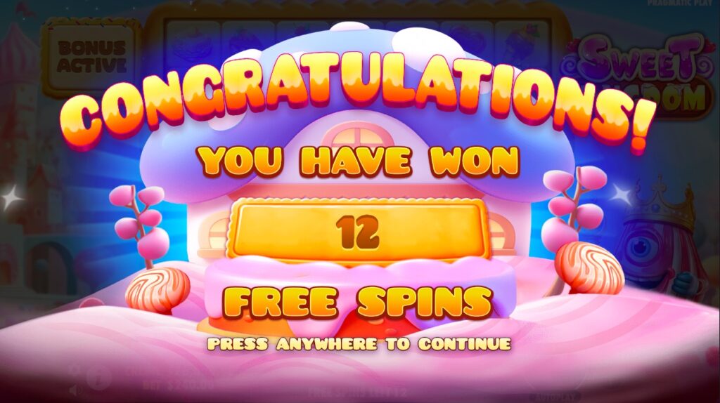 Sweet Kingdom free spins slot feature