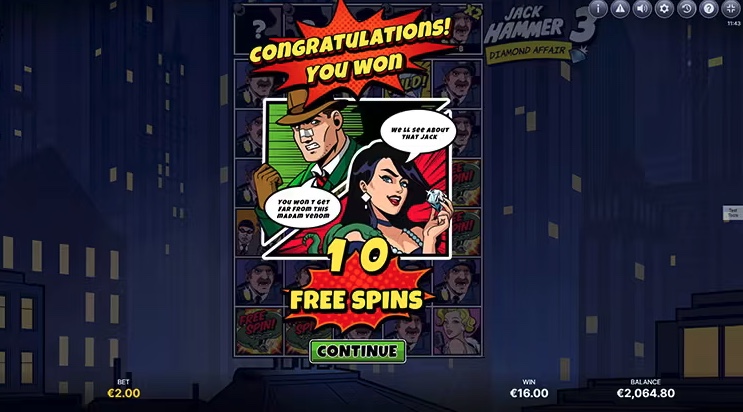 Jack Hammer 3 slot free spins gameplay