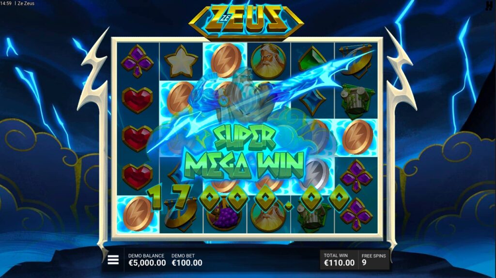 Ze Zeus slot paylines and features