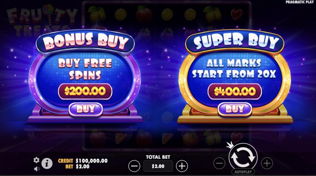 Fruity Treats bonus buy options