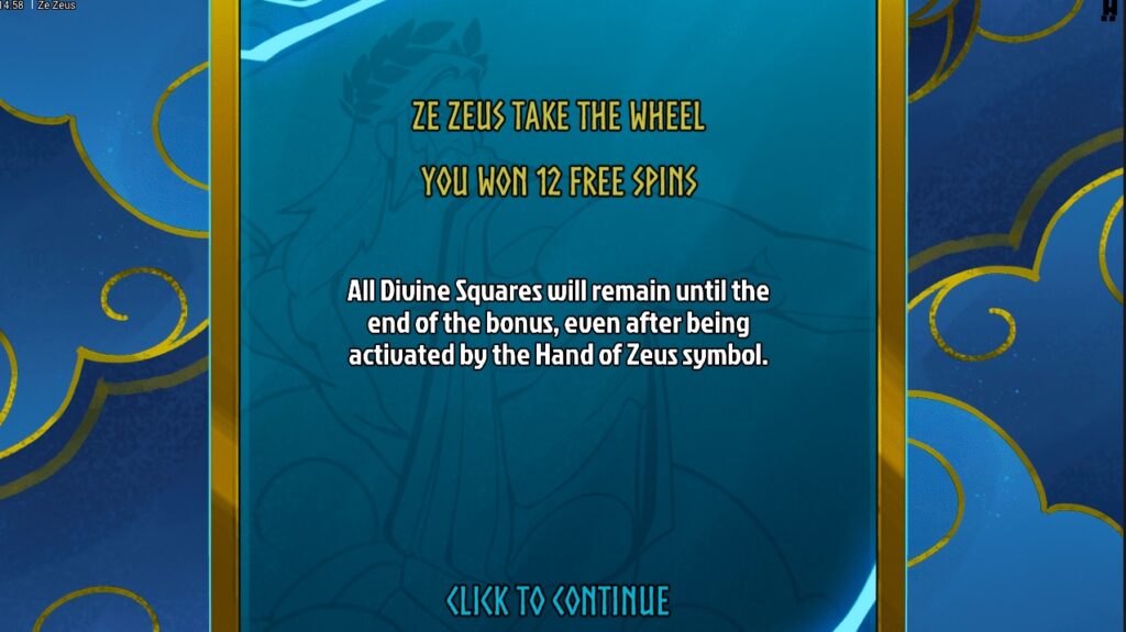 Ze Zeus slot free spins bonus feature