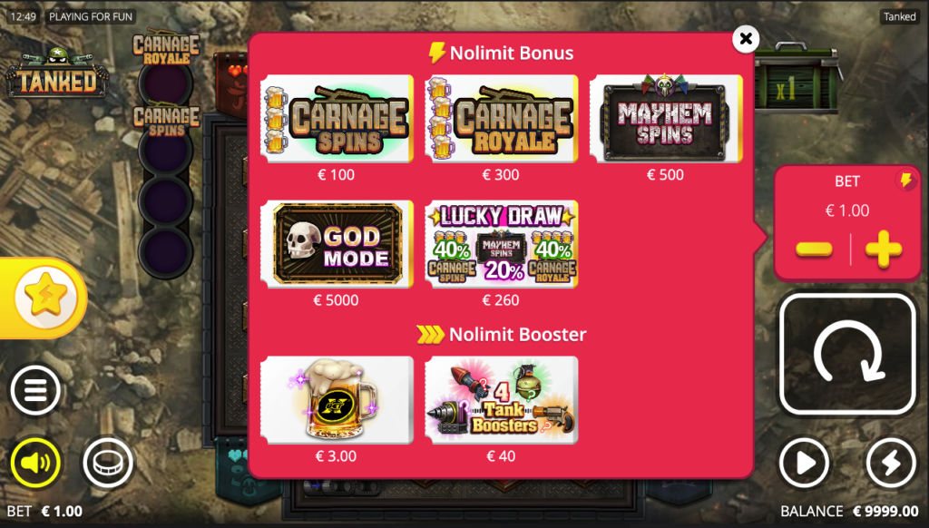 Tanked bonus buy.
